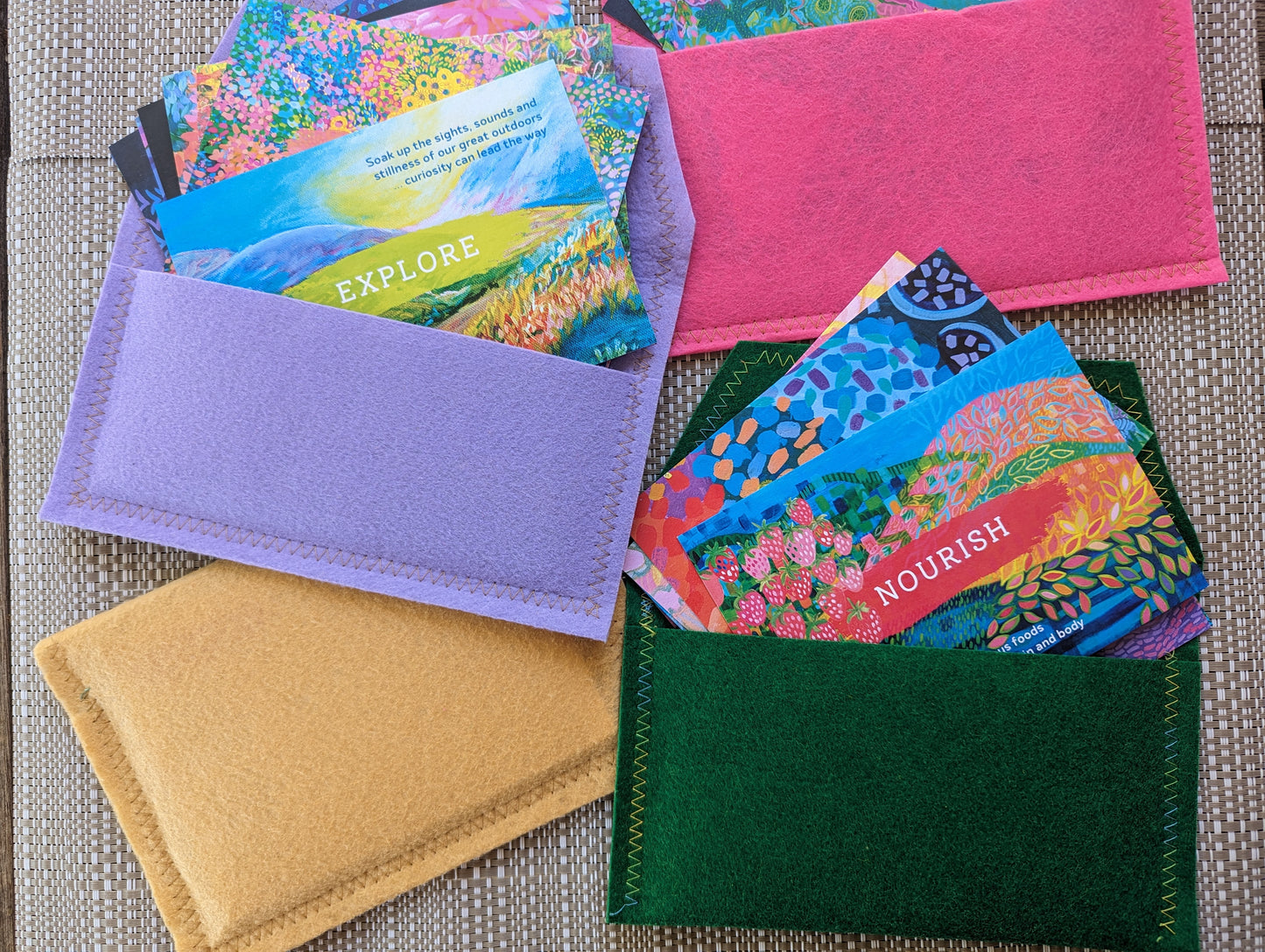 Uplifting Art Cards COMPLETE pack in felt pouch (set of 16)