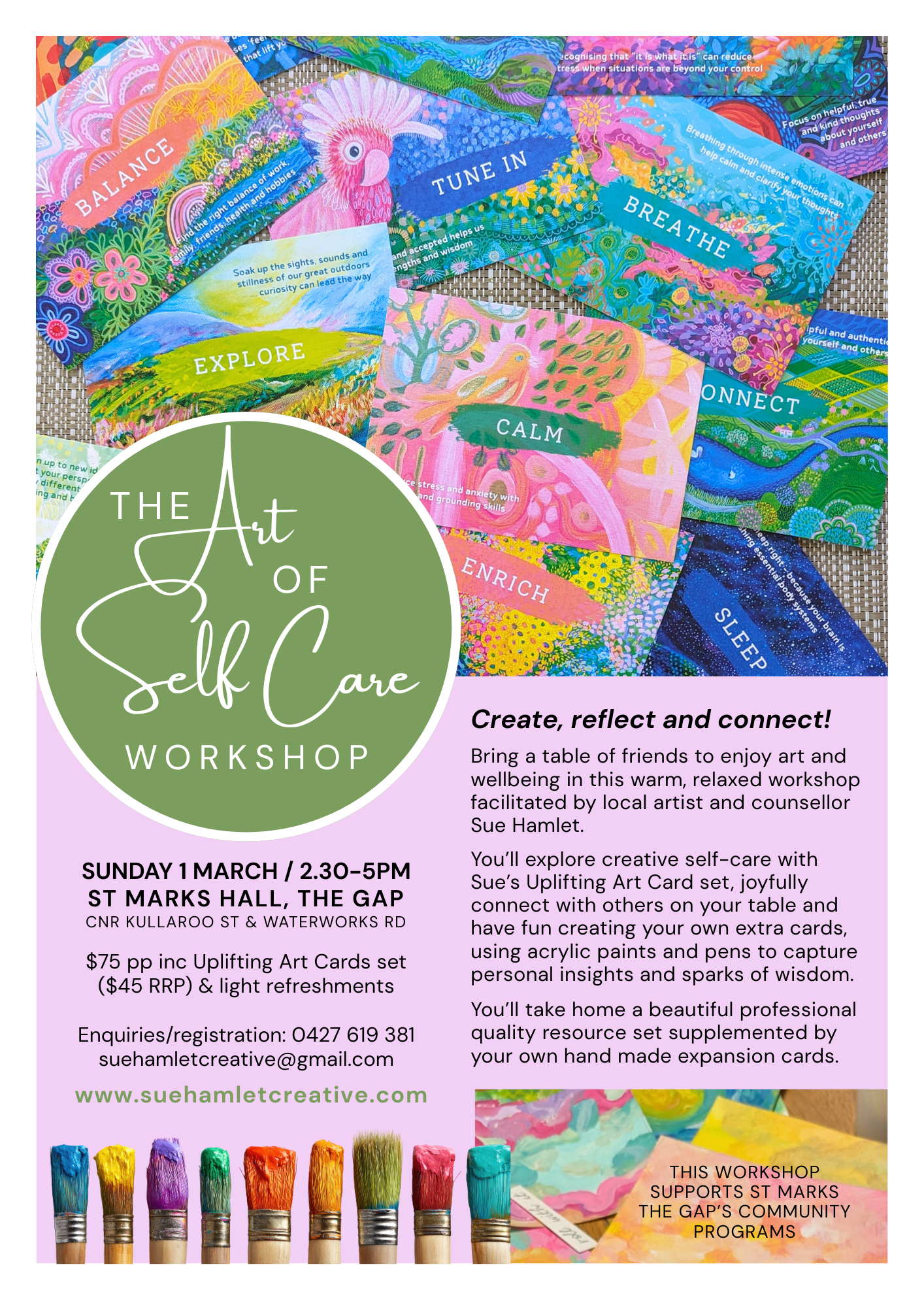 Cancelled - The Art of Self Care - St Mark's The Gap Fundraiser Sunday 1 March